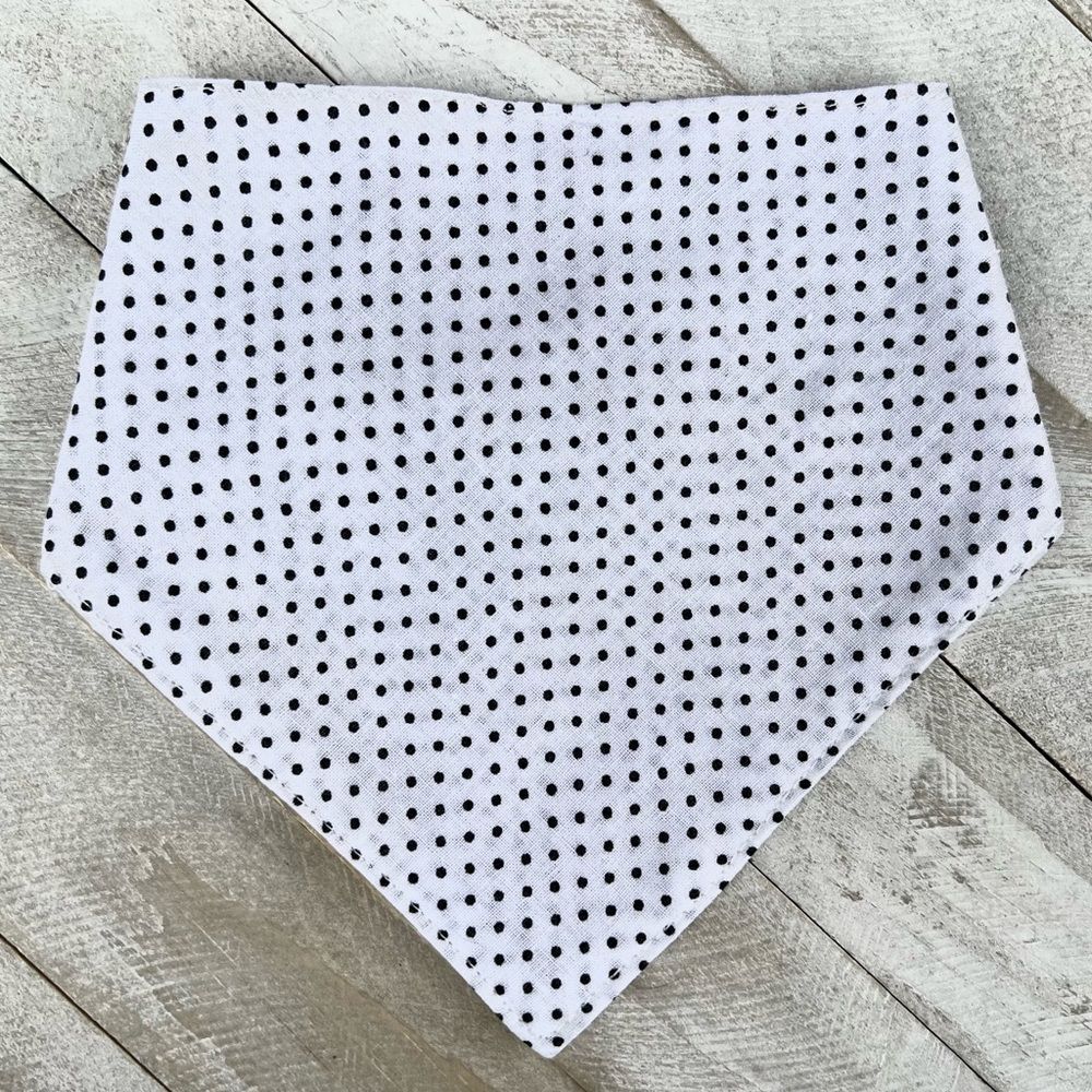White polka dot bandana size small